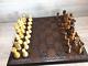 Vintage Wooden Staunton Chess Set Boxed And Good Quality Board
