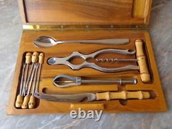 VTG RARE 1950s GERMAN ED WUSTHOF DREIZACK SOLINGEN 11 PIECE BAR SET WOODEN BOX