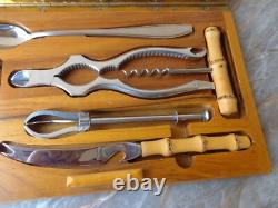 VTG RARE 1950s GERMAN ED WUSTHOF DREIZACK SOLINGEN 11 PIECE BAR SET WOODEN BOX