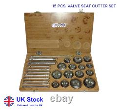 Valve Seat And Carbon Steel Face HCS Cutter Set 15 Pcs With Wooden Box UK
