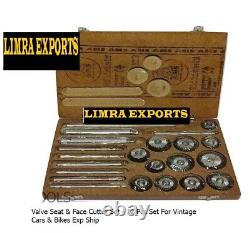 Valve Seat & Face Cutter Set 12 Pcs Set For Vintage Cars & Bikes in Wooden box