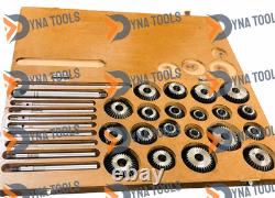 Valve Seat & Face Cutter Set Of 20 Pieces Carbon Steel IN Wooden Box