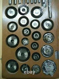 Valve Seat & Face Cutter Set Of 20 Pieces Carbon Steel IN Wooden Box