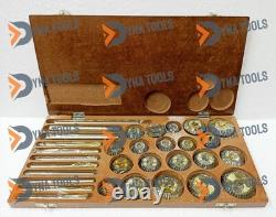 Valve Seat & Face Cutter Set Of 20 Pieces Carbon Steel IN Wooden Box