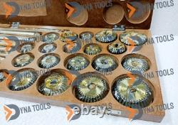 Valve Seat & Face Cutter Set Of 20 Pieces Carbon Steel IN Wooden Box