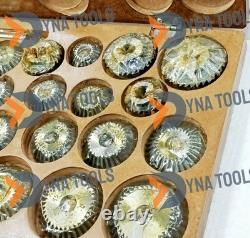 Valve Seat & Face Cutter Set Of 20 Pieces Carbon Steel IN Wooden Box