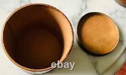 Very Early Original 1838 Round Wooden Shaker Type Spice Box Set 9 Wood Canisters