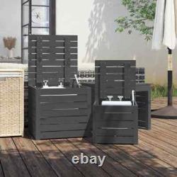 VidaXL 3 Piece Garden Box Set Grey Solid Wood Pine UK