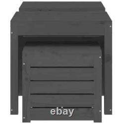 VidaXL 3 Piece Garden Box Set Grey Solid Wood Pine UK