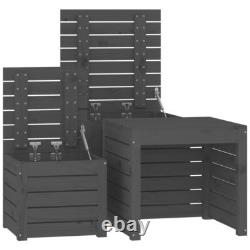 VidaXL 3 Piece Garden Box Set Grey Solid Wood Pine UK