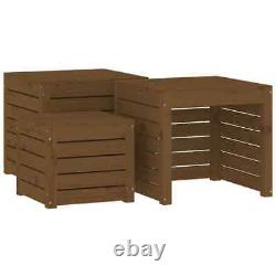 VidaXL 3 Piece Garden Box Set Honey Brown Solid Wood Pine Durable