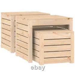 VidaXL 3 Piece Garden Box Set Solid Wood Pine Durable