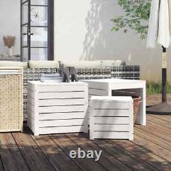 VidaXL 3 Piece Garden Box Set White Solid Wood Pine