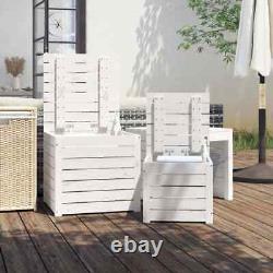 VidaXL 3 Piece Garden Box Set White Solid Wood Pine