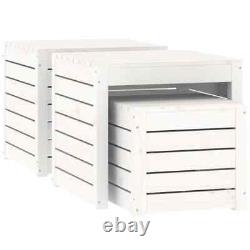 VidaXL 3 Piece Garden Box Set White Solid Wood Pine