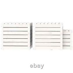 VidaXL 3 Piece Garden Box Set White Solid Wood Pine