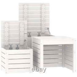 VidaXL 3 Piece Garden Box Set White Solid Wood Pine