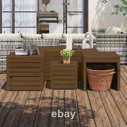 VidaXL 4 Piece Garden Box Set Honey Brown Solid Wood Pine UK NEW