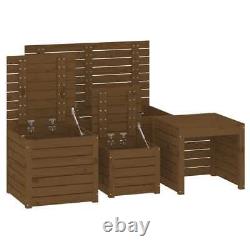 VidaXL 4 Piece Garden Box Set Honey Brown Solid Wood Pine UK NEW