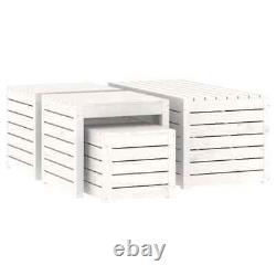 VidaXL 4 Piece Garden Box Set White Solid Wood Pine Durable