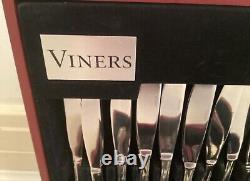 Viners 58 Piece Canteen/Cutlery Set for 8 People. Stainless Steel in Wooden Box