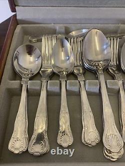 Viners Kings Royale Complete Canteen Cutlery Set In Wooden Box