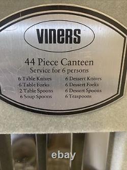 Viners Kings Royale Complete Canteen Cutlery Set In Wooden Box