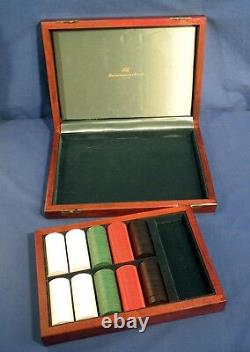 Vintage Abercrombie + Fitch Poker Chips Set in Wooden Gaming Box Case with Tray