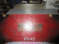 Vintage Ac Gilbert Erector Set Red Wooden Box With Many Parts