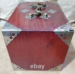 Vintage/Antique Asian Mah Jong Game Set Bone & Bamboo Tiles Wooden Box