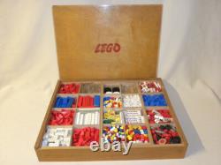 Vintage Antique Toy Large Lego Wooden Box System Set Wooden Box Ho 1/87
