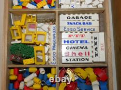 Vintage Antique Toy Large Lego Wooden Box System Set Wooden Box Ho 1/87