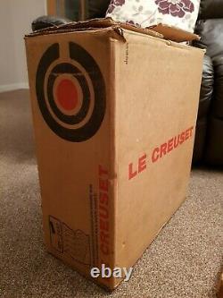 Vintage BNIB Le Creuset 5 Brown Saucepan Set & Wooden Stand RARE to see Boxed