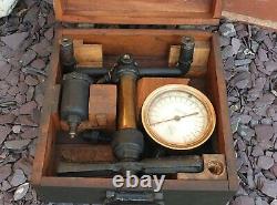 Vintage Brass Master Gauge/calibration Set In Wooden Box! Rare