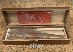 Vintage Bruning Curve Set in Wooden Box Engineering Architect Incomplete withBonus