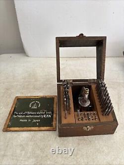 Vintage CKN Watch Maker STAKING TOOL SET in WOODEN BOX from Japan 55 Pieces
