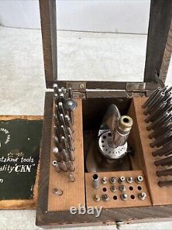 Vintage CKN Watch Maker STAKING TOOL SET in WOODEN BOX from Japan 55 Pieces