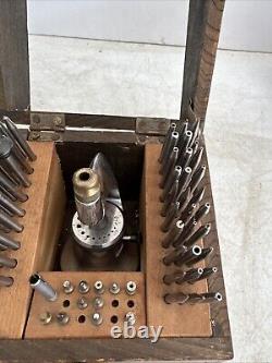 Vintage CKN Watch Maker STAKING TOOL SET in WOODEN BOX from Japan 55 Pieces