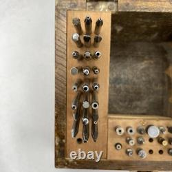 Vintage CKN Watch Maker Staking Tool Set Wooden Box Japan INCOMPLETE