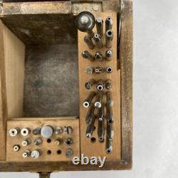 Vintage CKN Watch Maker Staking Tool Set Wooden Box Japan INCOMPLETE