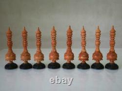 Vintage Chess Set Huge Indian Vizacapatam Wood K 9 And Box No Board