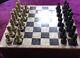 Vintage Chess Set Pieces And Wooden Box With Inlaid Board 1.3kg 26x26cm