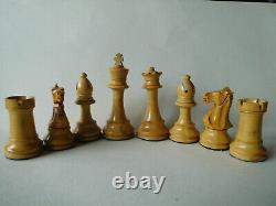 Vintage Chess Set Staunton Style With Wooden Box King 82mm weighted/felted