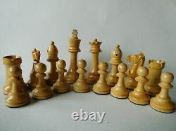 Vintage Chess Set Staunton Style With Wooden Box King 82mm weighted/felted