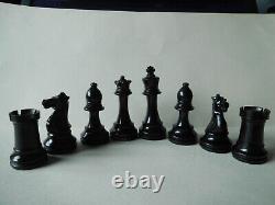 Vintage Chess Set Staunton Style With Wooden Box King 82mm weighted/felted