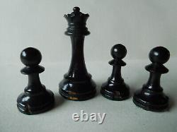 Vintage Chess Set Staunton Style With Wooden Box King 82mm weighted/felted