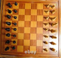 Vintage Chess Set Staunton Style With Wooden Box King 82mm weighted/felted