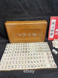 Vintage Chinese Mahjong Game Set In Wooden box Complete Appears Virtually Unused