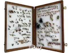 Vintage Circa 1960s Wooden Box Assortment of 200+ Fishing Flies Collectors Set