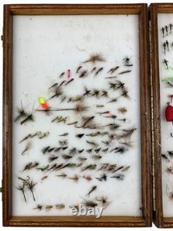 Vintage Circa 1960s Wooden Box Assortment of 200+ Fishing Flies Collectors Set